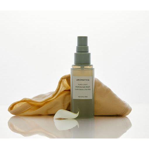 AROMATICA Pure & Soft Feminine Mist - Salvia Sclarea y Árbol de Té 50ml | Cuidado Calmante y Equilibrante del pH