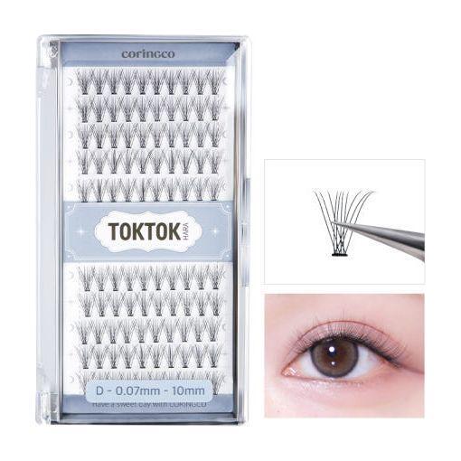CORINGCO Toktok-Hara Air Eyelash – 100 unidades (3 tipos) | Racimos de pestañas ultraligeros para una comodidad apenas perceptible