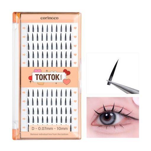 CORINGCO Pestañas atrevidas Toktok-Hara – 100 unidades (3 tipos) | Volumen dramático con definición D-Curl