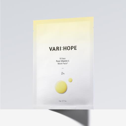 Mascarilla Facial con Vitamina C Pura 8 Días de VARIHOPE (22g x 5 unidades) | Iluminación e Hidratación Instantánea