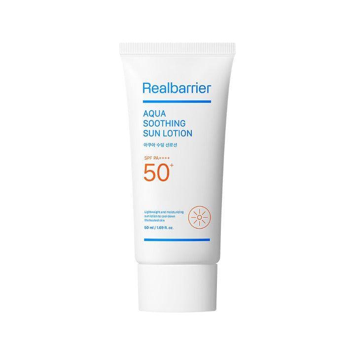 Real Barrier Aqua Soothing Sun Lotion SPF 50+ PA++++ – 50ml | Protección UV refrescante, hidratante y ligera