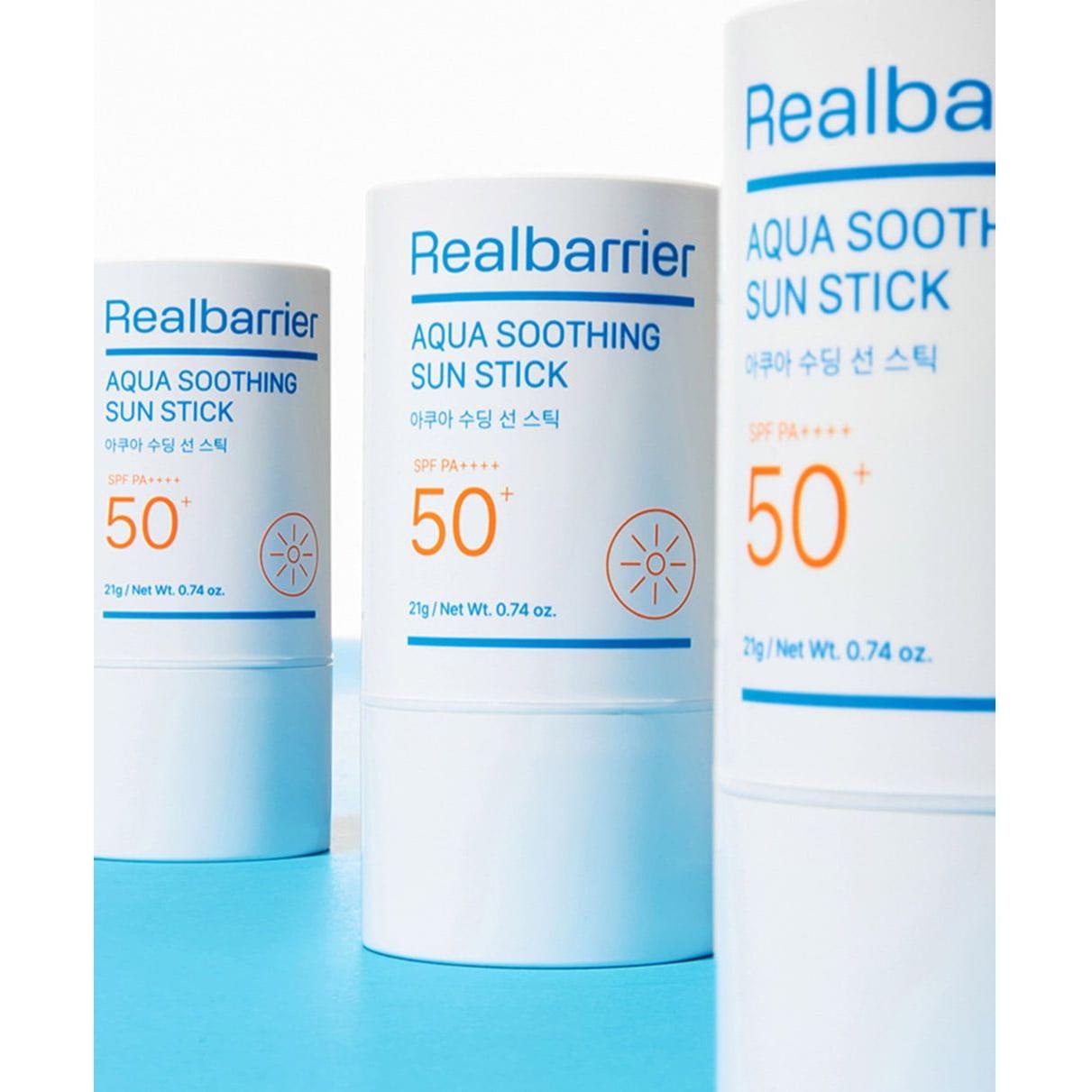 Real Barrier Aqua Soothing Sun Stick – 19g | Protector solar hidratante SPF 50+ con 10x ácido hialurónico