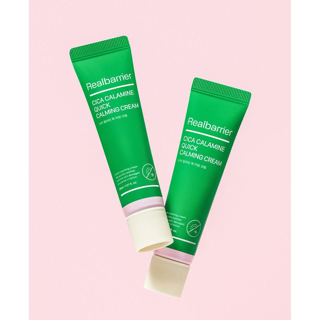 Real Barrier Cica Calamine Quick Calming Cream – 30ml | Crema calmante de acción rápida para el enrojecimiento, los brotes y la piel sensible