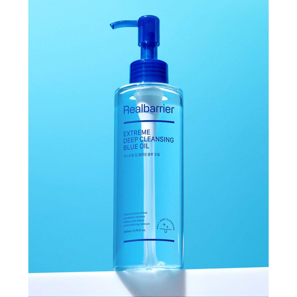 Real Barrier Extreme Deep Cleansing Blue Oil – 200ml | Aceite Limpiador Purificador de Poros y Preservador de Humedad
