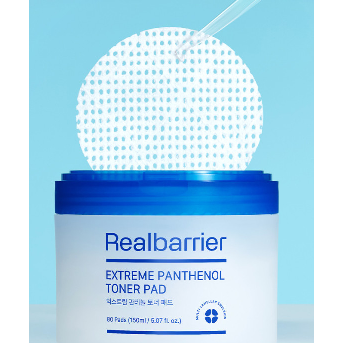 Real Barrier Extreme Panthenol Toner Pad – 150ml / 80 Pads | Discos tonificantes calmantes y fortalecedores de la barrera