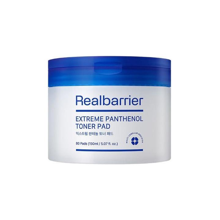 Real Barrier Extreme Panthenol Toner Pad – 150ml / 80 Pads | Discos tonificantes calmantes y fortalecedores de la barrera