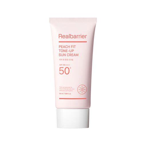 Real Barrier Peach Fit Tone-Up Sun Cream – 40ml | SPF 50+ PA++++ Protector Solar Diario Aclarante y Protector