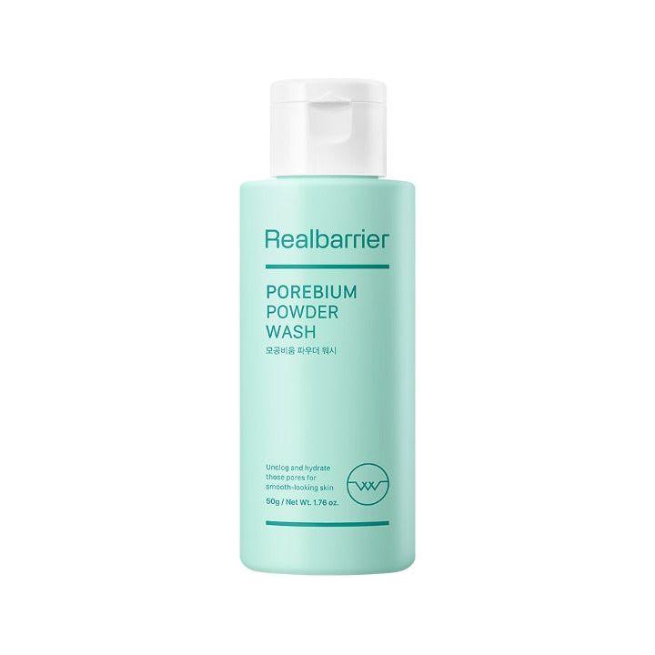 Real Barrier Porebium Powder Wash – 50g | Limpiador profundo de poros y exfoliante suave