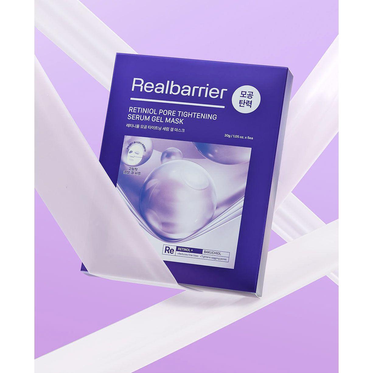 Real Barrier Retinol Pore Tightening Serum Gel Mask – 30g (5 láminas) | Tratamiento en gel para refinar poros y suavizar la piel