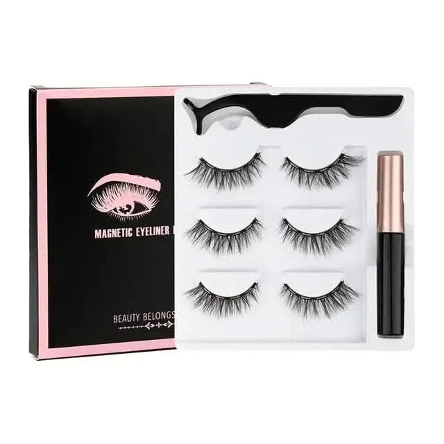 Magnetic Eyelashes Set with Waterproof Eyeliner and Tweezer - Glam Global UKGlam Global UK