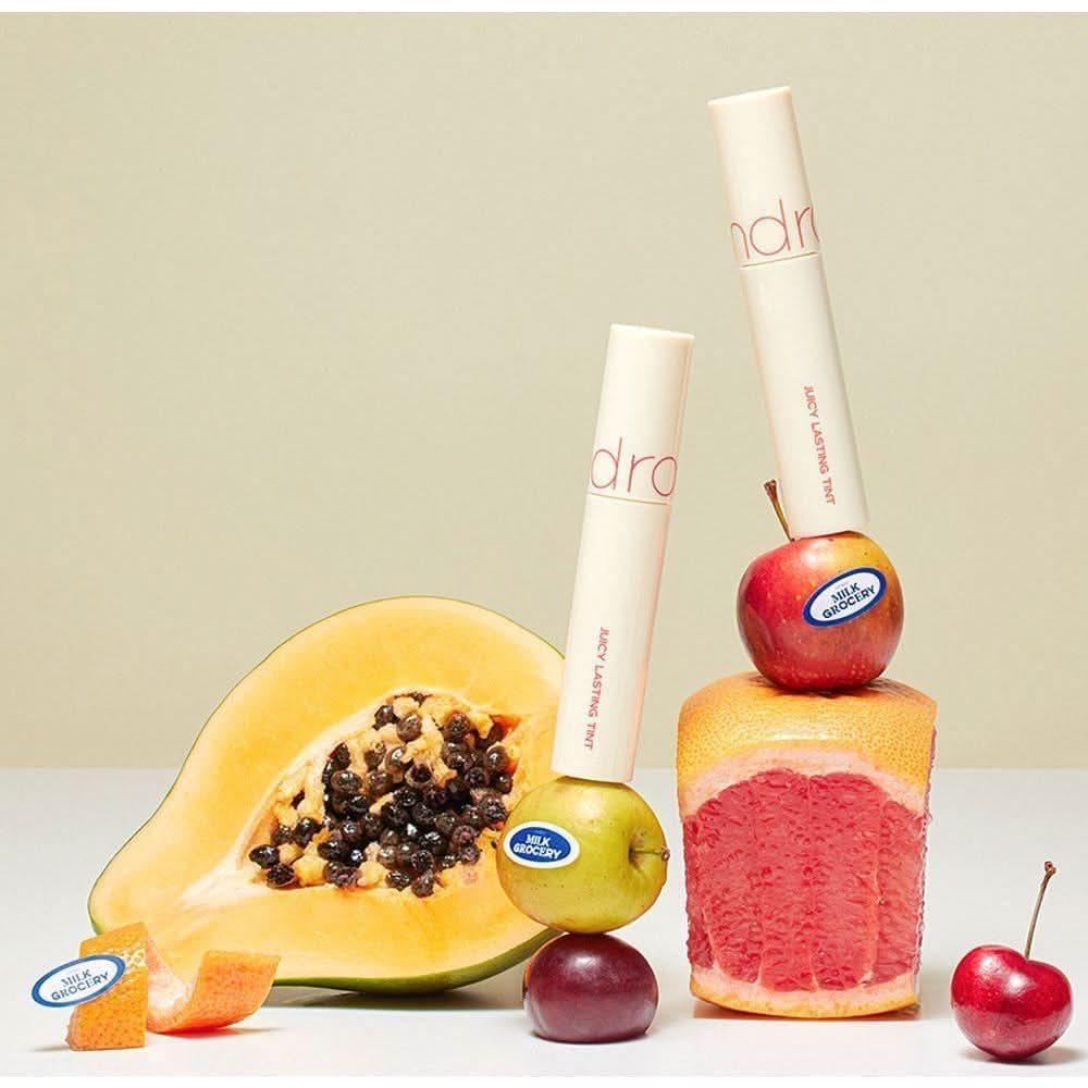 rom&nd JUICY LASTING TINT Milk Grocery Series 28 BARE FIG 29 PAPAYA JAM - Glam Global UKrom&nd