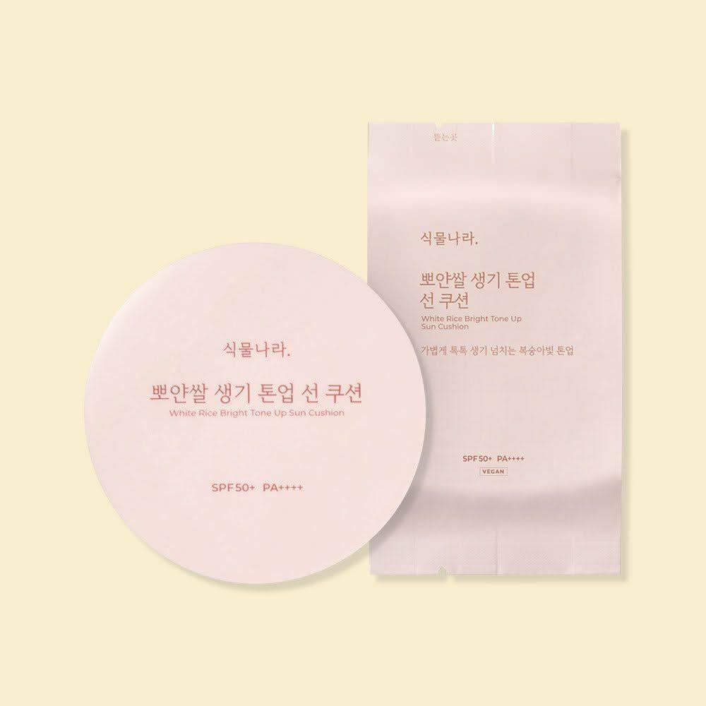 Shingmulnara White Rice Bright Tone Up Sun Cushion Refill Set 15g+15g - Glam Global UKShingmulnara