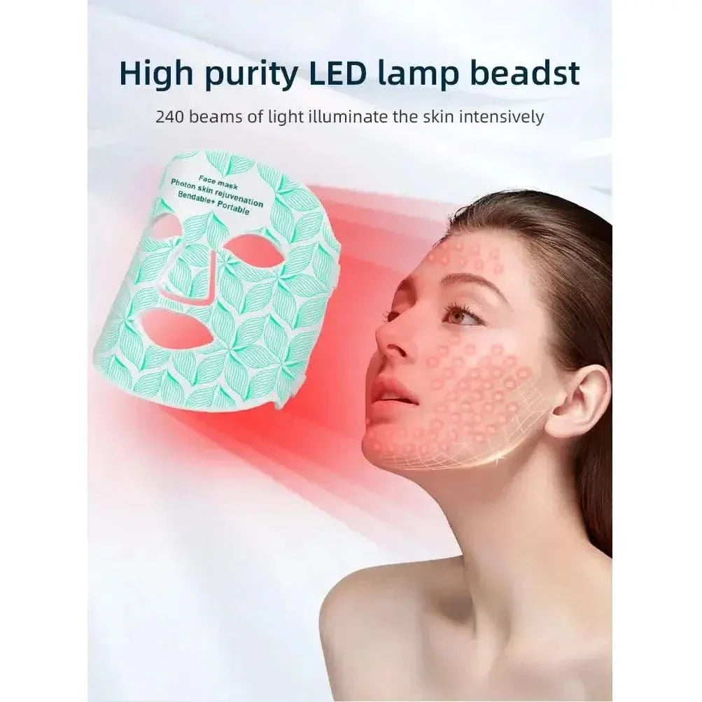 Foreverlilly Skin Rejuvenation LED Facial Mask – USB - Charged 7 - Color Photon Therapy for Radiant, Youthful Skin - Glam Global UKForeverlilly