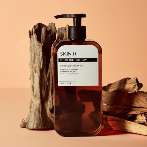 SKIN U INNO:SCENT Shower Gel #COMFORT WOODY - 500g | Hydrating & Nourishing Body Wash for Sensitive Skin - Glam Global UKSKIN U