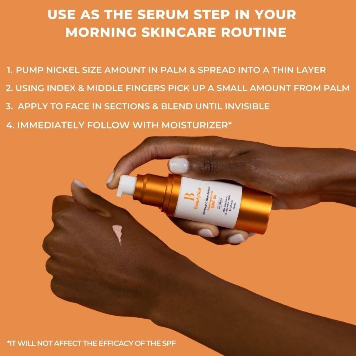 BeautyStat Universal C Skin Refiner Vitamin C Serum + SPF 50 Mineral Sunscreen - 30ml - Glam Global UKBeautyStat