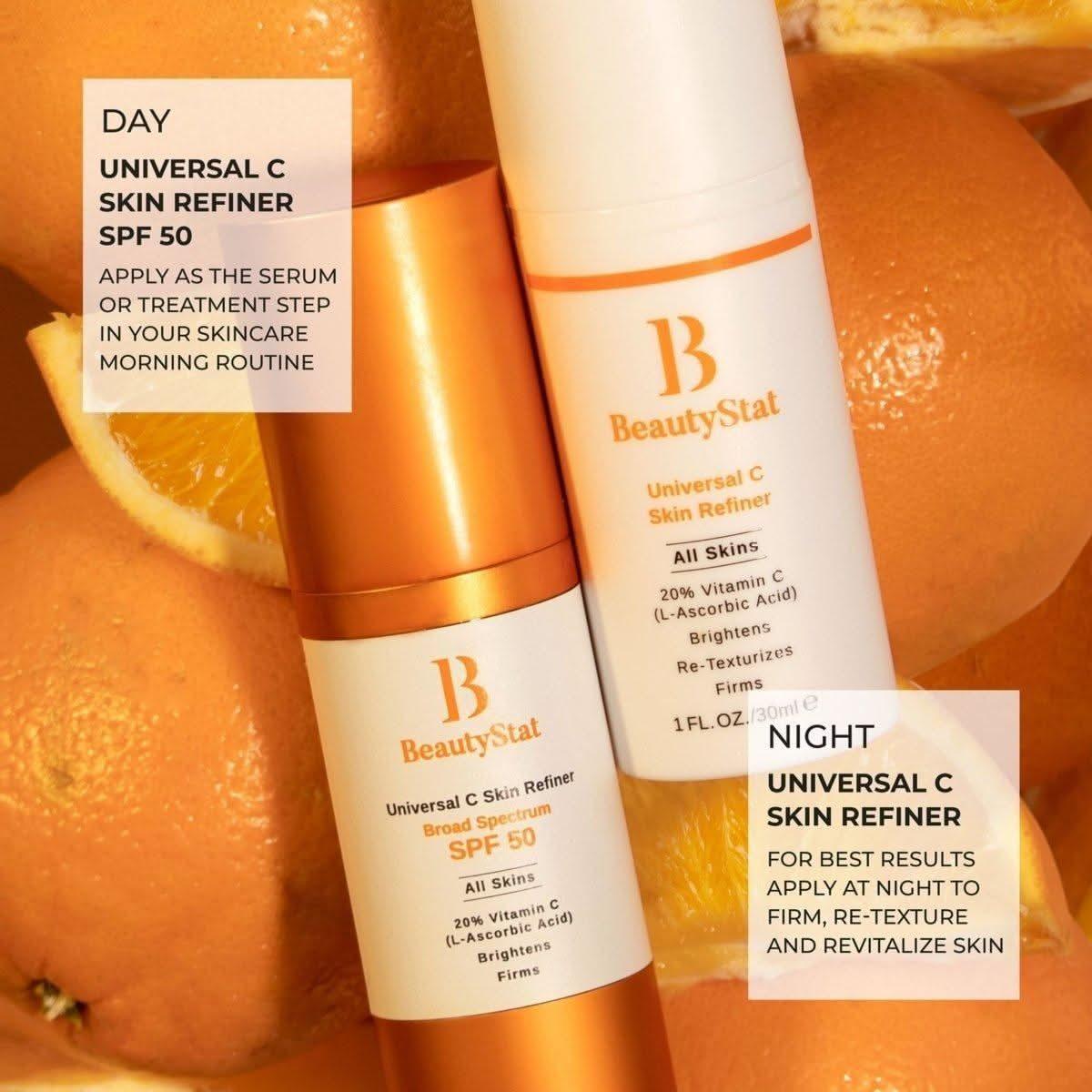 BeautyStat Universal C Skin Refiner Vitamin C Serum + SPF 50 Mineral Sunscreen - 30ml - Glam Global UKBeautyStat