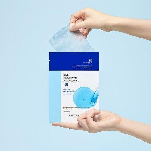 WELLAGE Real Hyaluronic Ampoule Mask Sheet 20ml X 10P - Glam Global UKWELLAGE