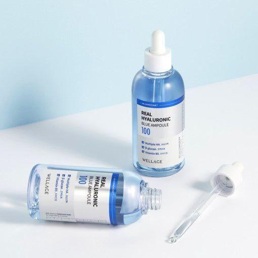 WELLAGE Real Hyaluronic Blue Ampoule 100 - 100ml | Deep Hydration & Skin Barrier Care - Glam Global UKWELLAGE